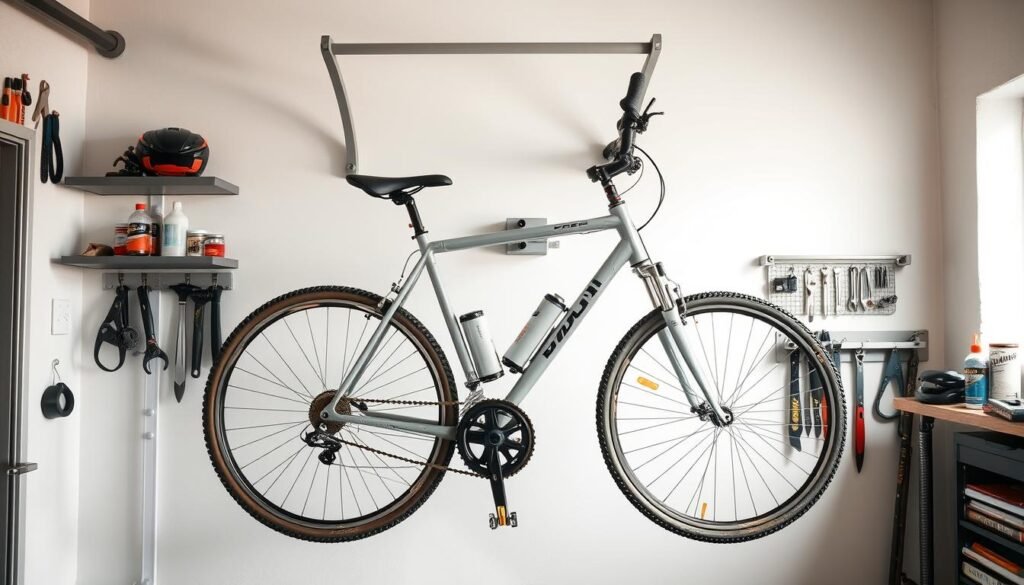 wall-mounted bike repair stand